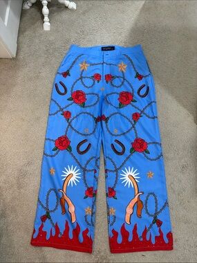 Custom rhinestones western pants